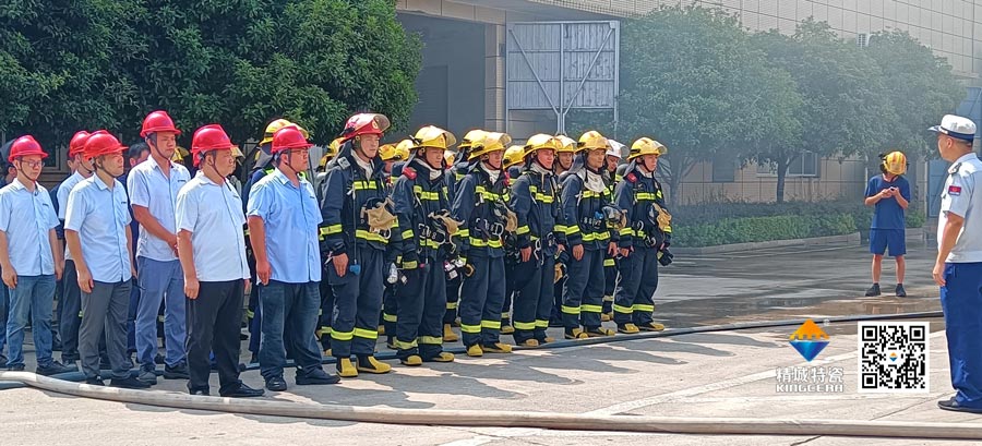 鸿运国际起劲配合消防联合演练，共筑清静生产防地