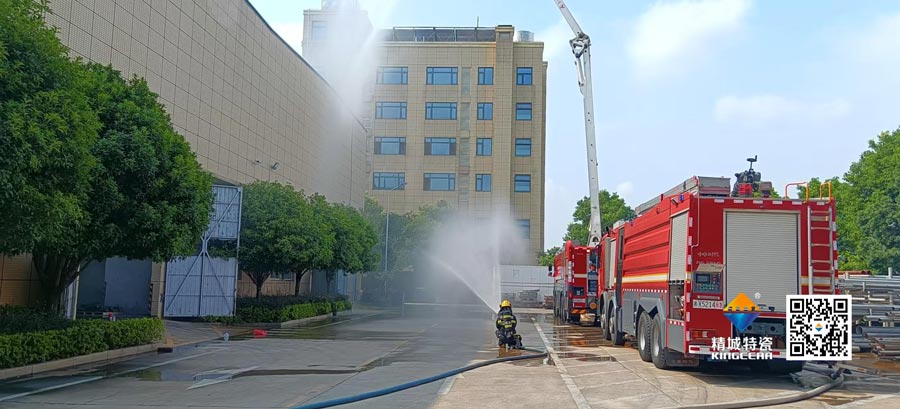 鸿运国际起劲配合消防联合演练，共筑清静生产防地