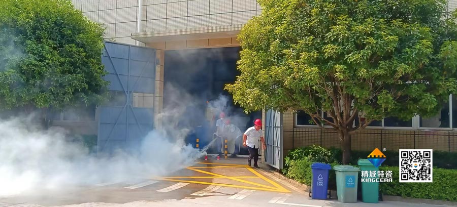 鸿运国际起劲配合消防联合演练，共筑清静生产防地